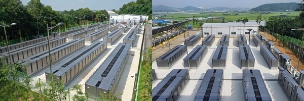 SK건설이 가동에 돌입한 화성연료전지 발전소(왼쪽)와 파주연료전지 발전소 전경. (사진=SK건설)