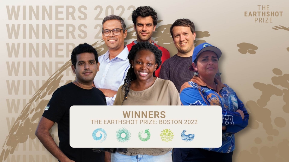 지난 2일 발표된 '2022 어스 샷 (Earth Shot)' 5개 부문 수상자들